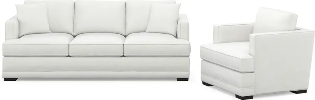 Pembroke Foam Comfort Sofa and Chair Set - Contessa Vanilla