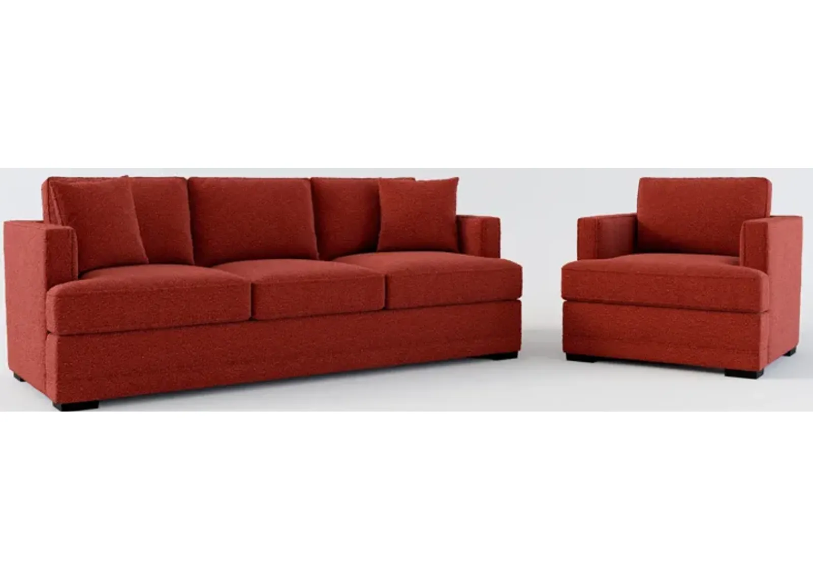 Pembroke Foam Comfort Sofa and Chair Set - Bloke Brick