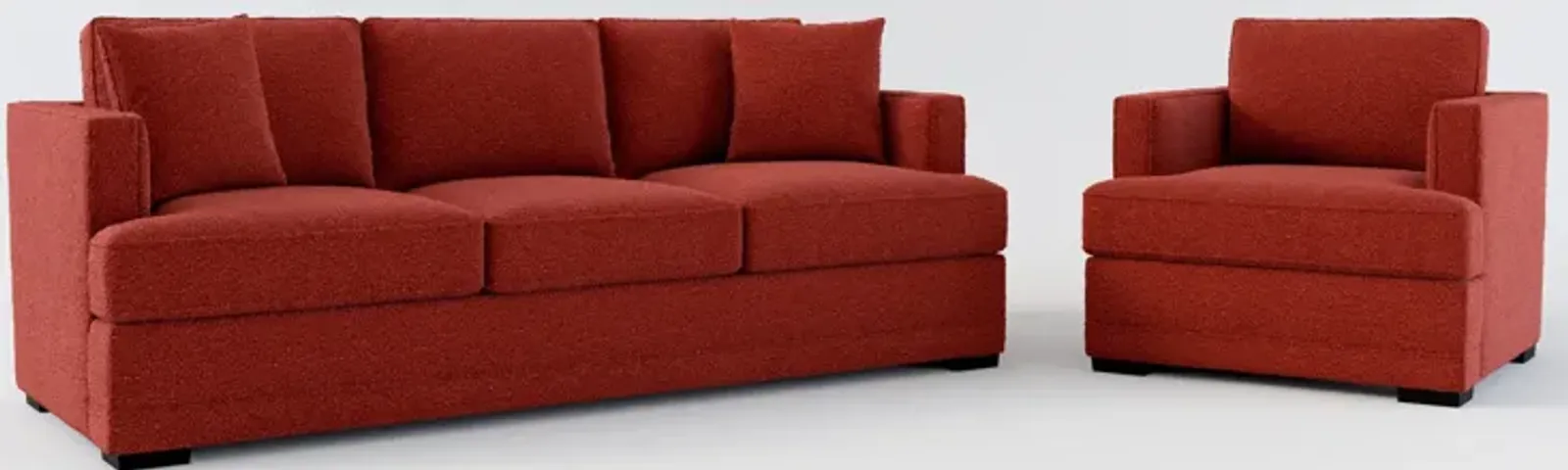 Pembroke Foam Comfort Sofa and Chair Set - Bloke Brick