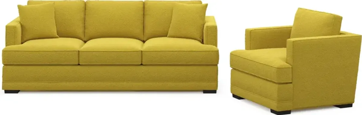 Pembroke Foam Comfort Sofa and Chair Set - Bloke Goldenrod