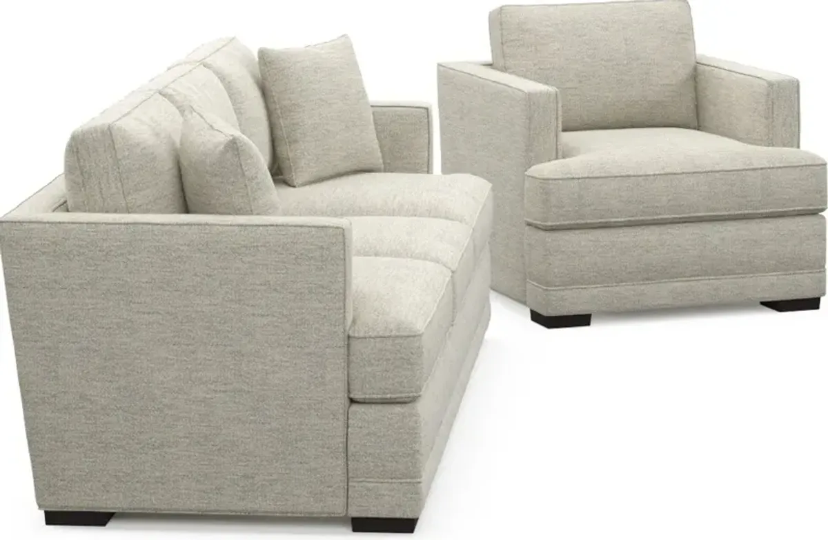 Pembroke Foam Comfort Sofa and Chair Set - Merino Chalk