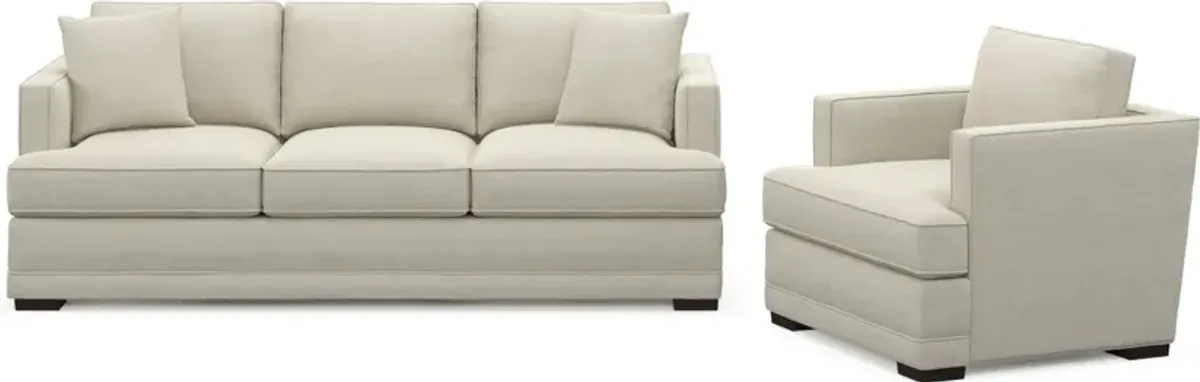 Pembroke Foam Comfort Sofa and Chair Set - Curious Pearl