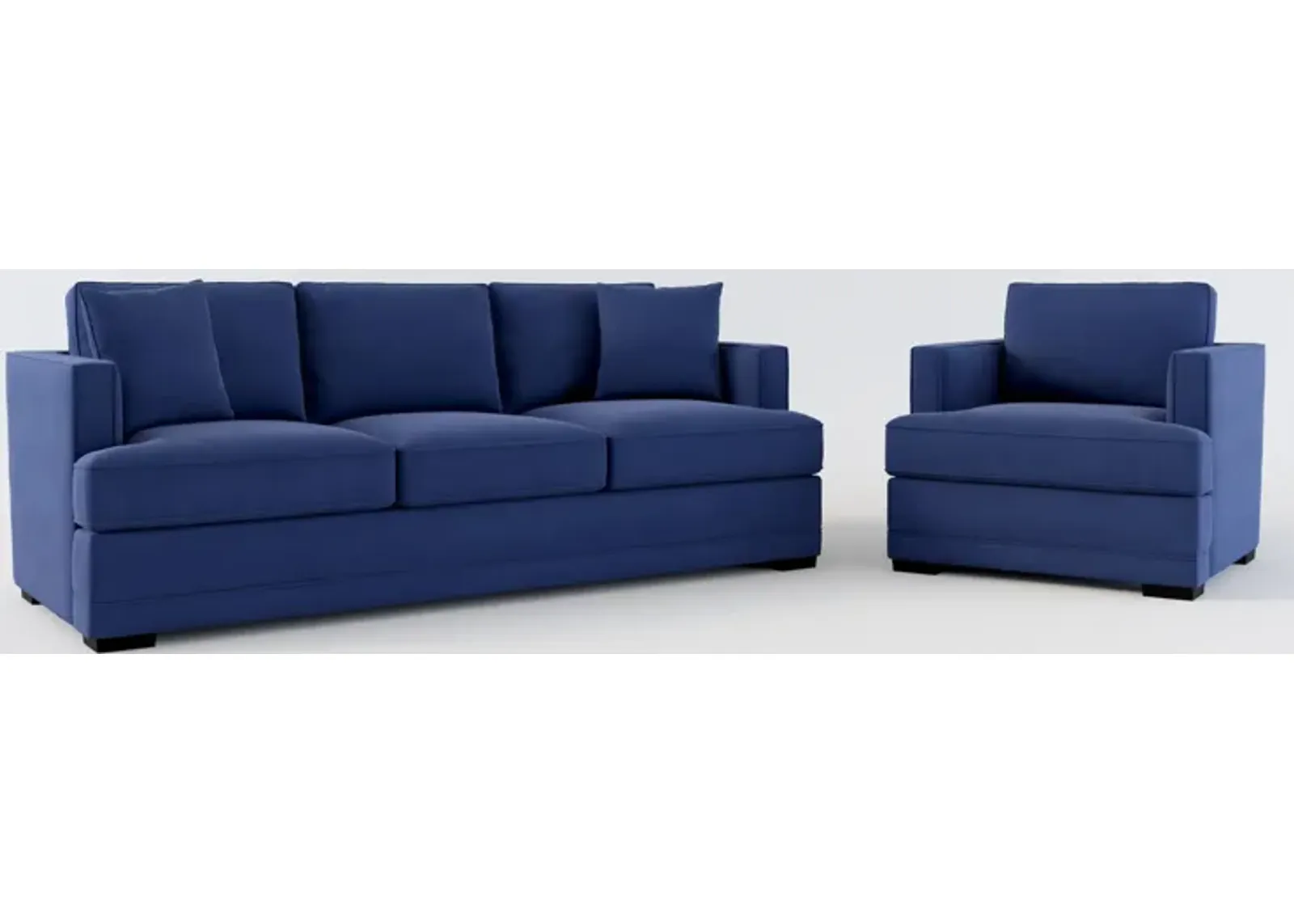 Pembroke Foam Comfort Sofa and Chair Set - Abington Indigo