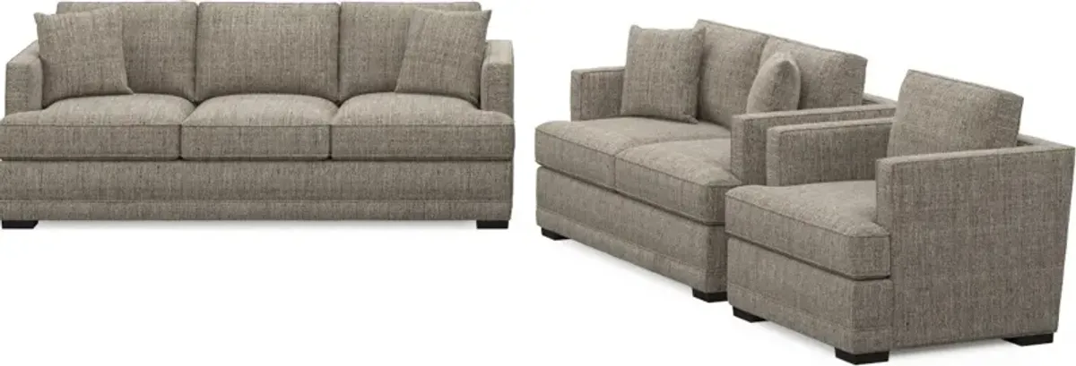 Pembroke Foam Comfort Sofa, Loveseat and Chair Set - Mason Flint