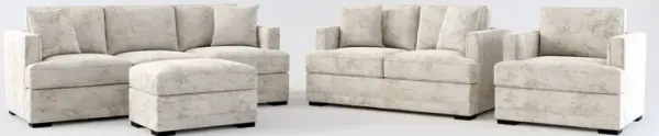 Pembroke Foam Comfort Sofa, Loveseat, Chair, and Ottoman Set - Hearth Cement