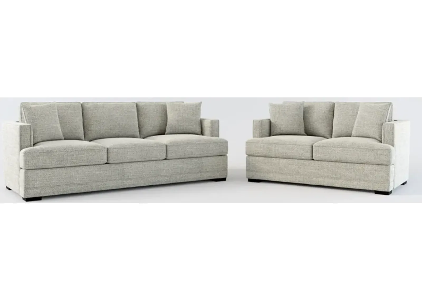 Pembroke Hybrid Comfort Sofa and Loveseat Set - Pandora Pepper