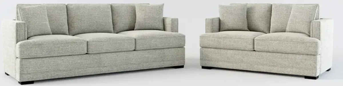 Pembroke Hybrid Comfort Sofa and Loveseat Set - Pandora Pepper