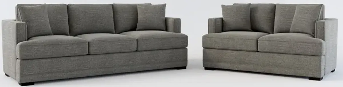 Pembroke Hybrid Comfort Sofa and Loveseat Set - Curious Charcoal