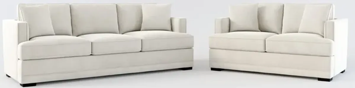 Pembroke Hybrid Comfort Sofa and Loveseat Set - Laurent Beach