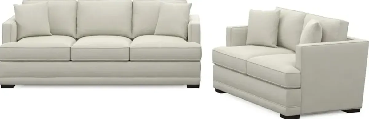 Pembroke Hybrid Comfort Sofa and Loveseat Set - Anders Ivory