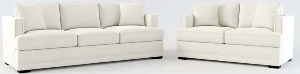 Pembroke Hybrid Comfort Sofa and Loveseat Set - Anders Ivory