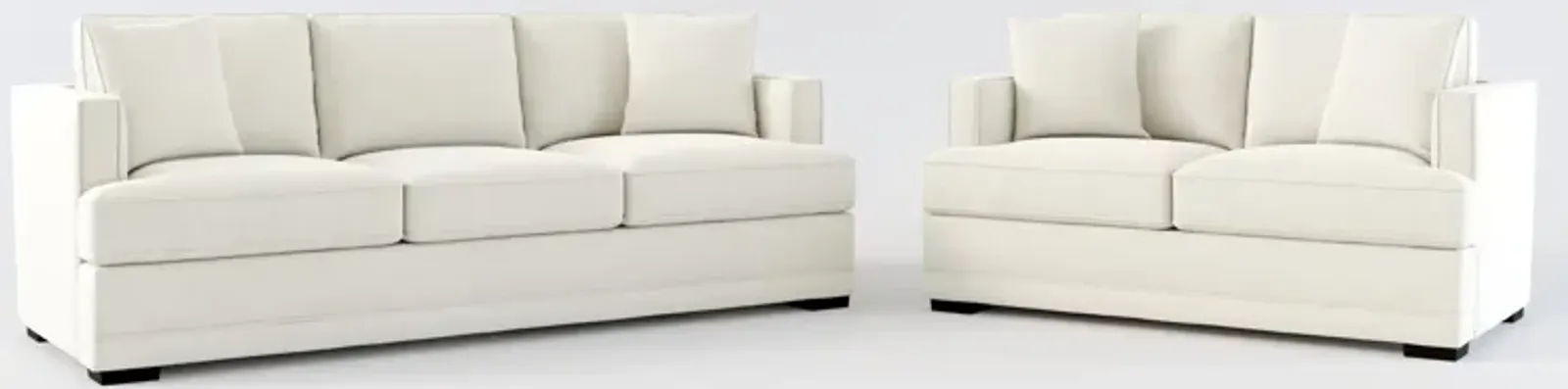 Pembroke Hybrid Comfort Sofa and Loveseat Set - Anders Ivory