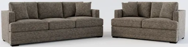 Pembroke Hybrid Comfort Sofa and Loveseat Set - M Walnut