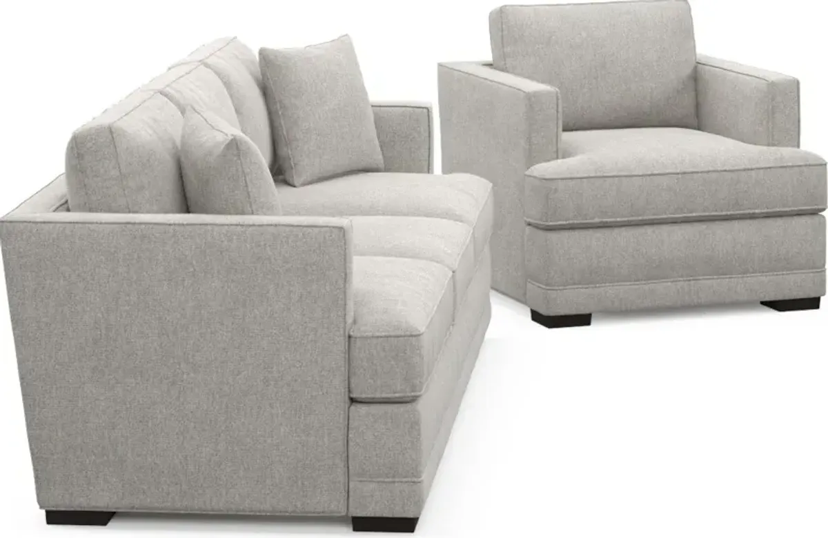 Pembroke Hybrid Comfort Sofa and Chair Set - Burmese Granite