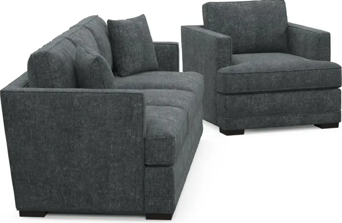 Pembroke Hybrid Comfort Sofa and Chair Set - Contessa Shadow