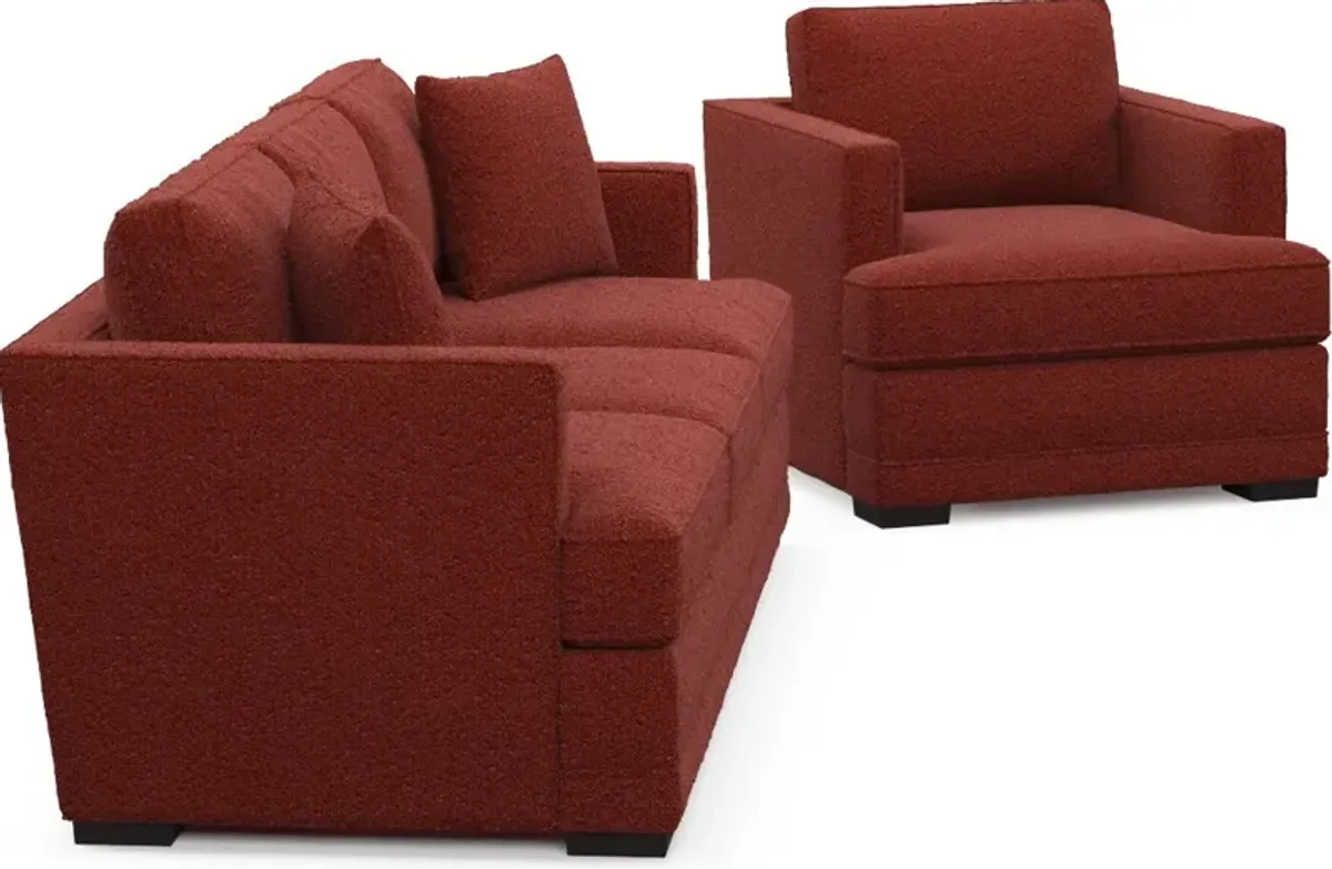 Pembroke Hybrid Comfort Sofa and Chair Set - Bloke Brick