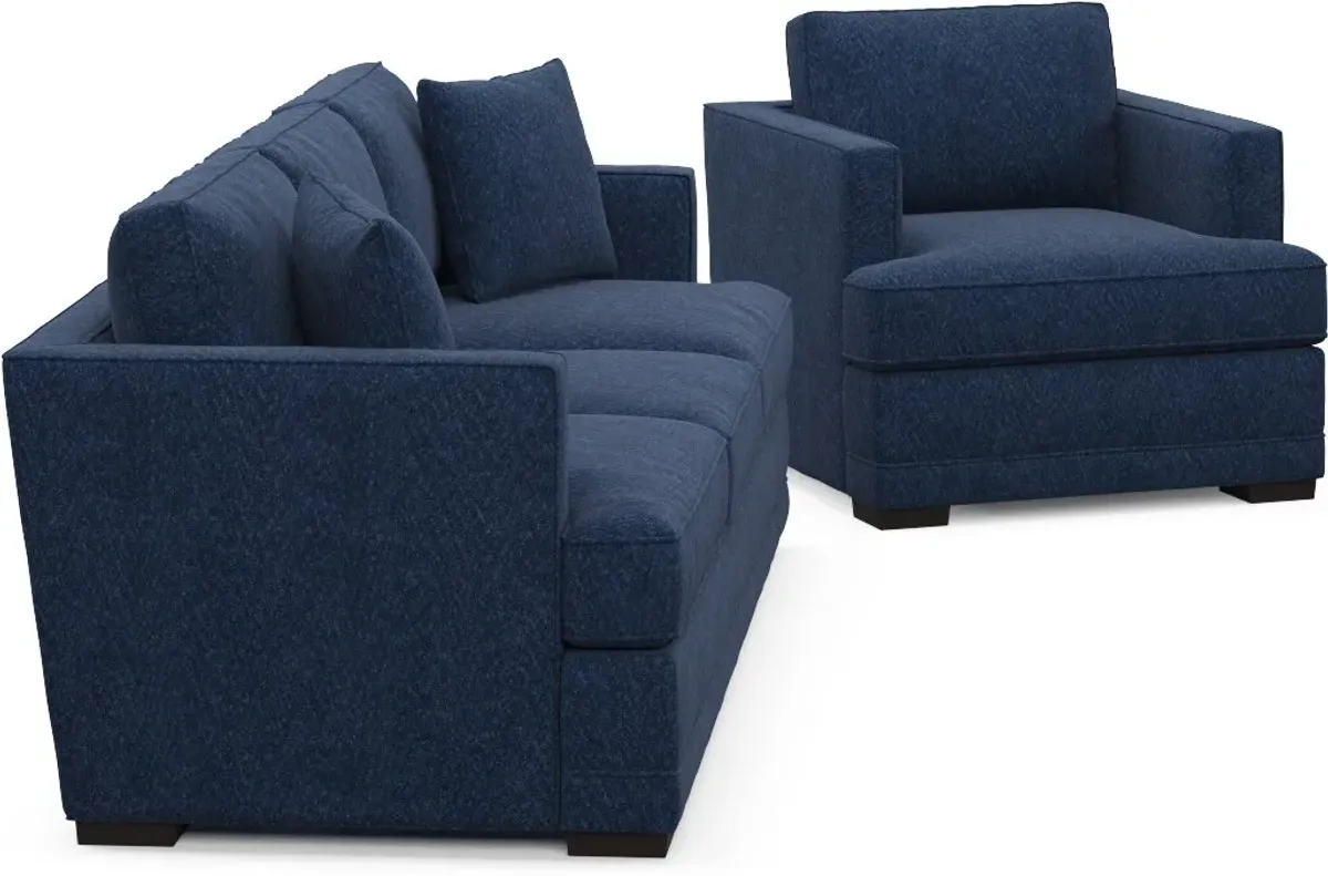 Pembroke Hybrid Comfort Sofa and Chair Set - Oslo Navy