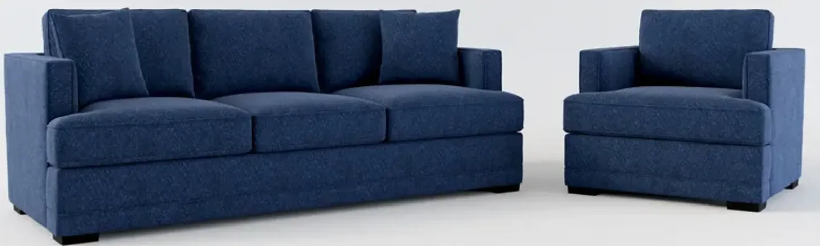 Pembroke Hybrid Comfort Sofa and Chair Set - Oslo Navy