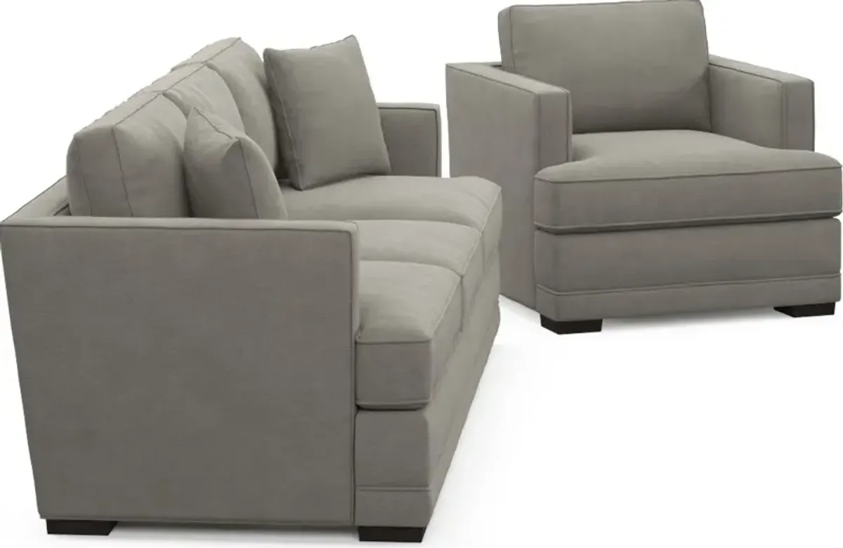 Pembroke Hybrid Comfort Sofa and Chair Set - Abington Fog