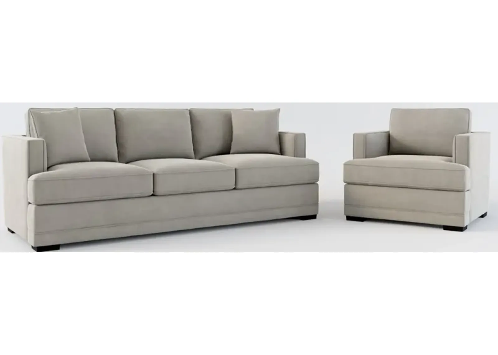 Pembroke Hybrid Comfort Sofa and Chair Set - Abington Fog