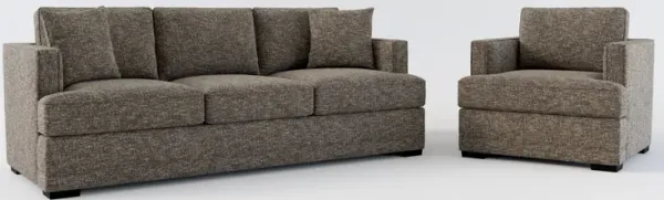 Pembroke Hybrid Comfort Sofa and Chair Set - M Walnut