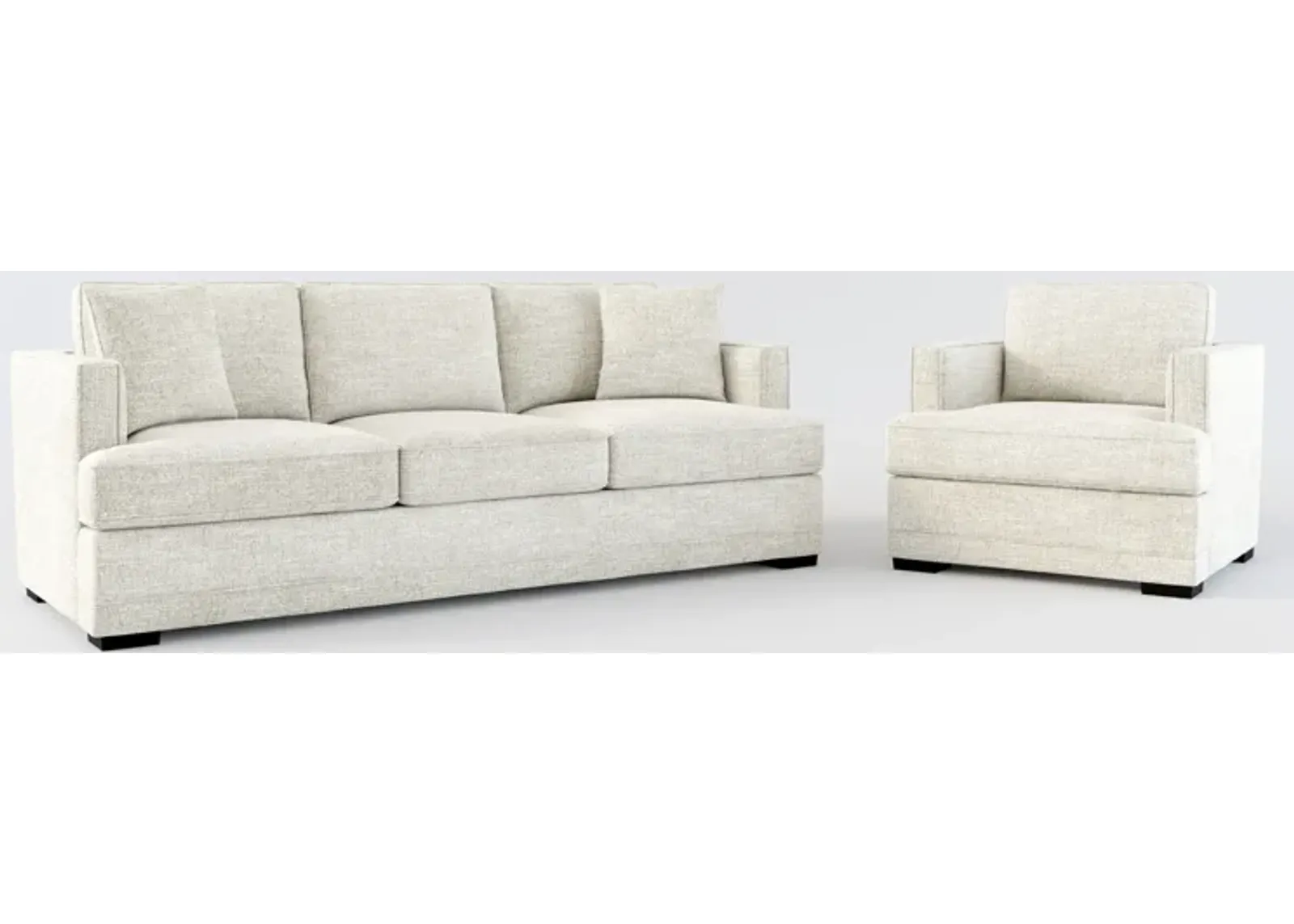 Pembroke Hybrid Comfort Sofa and Chair Set - M Ivory