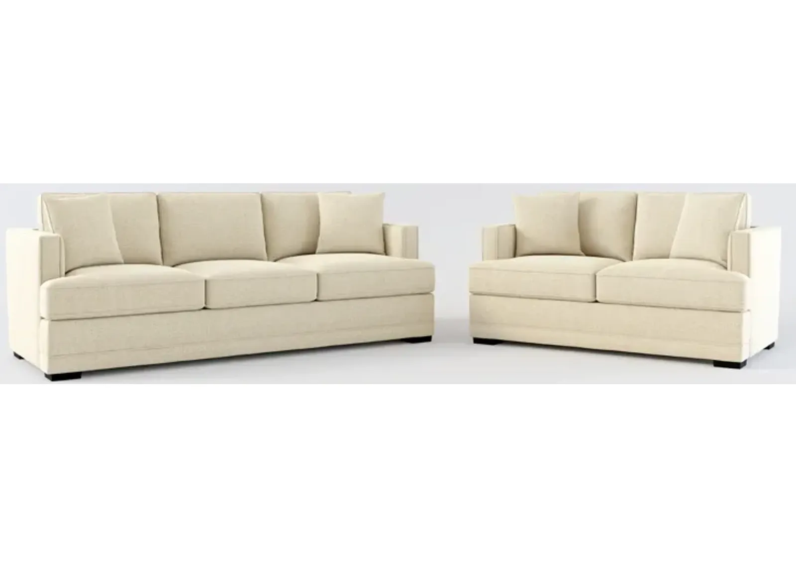 Pembroke Foam Comfort Sofa and Loveseat Set - Broderick Sand