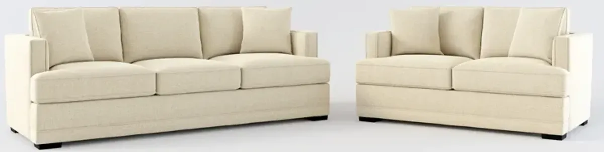 Pembroke Foam Comfort Sofa and Loveseat Set - Broderick Sand