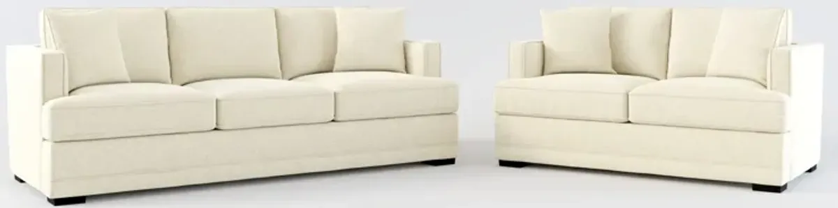 Pembroke Foam Comfort Sofa and Loveseat Set - Bridger Shell