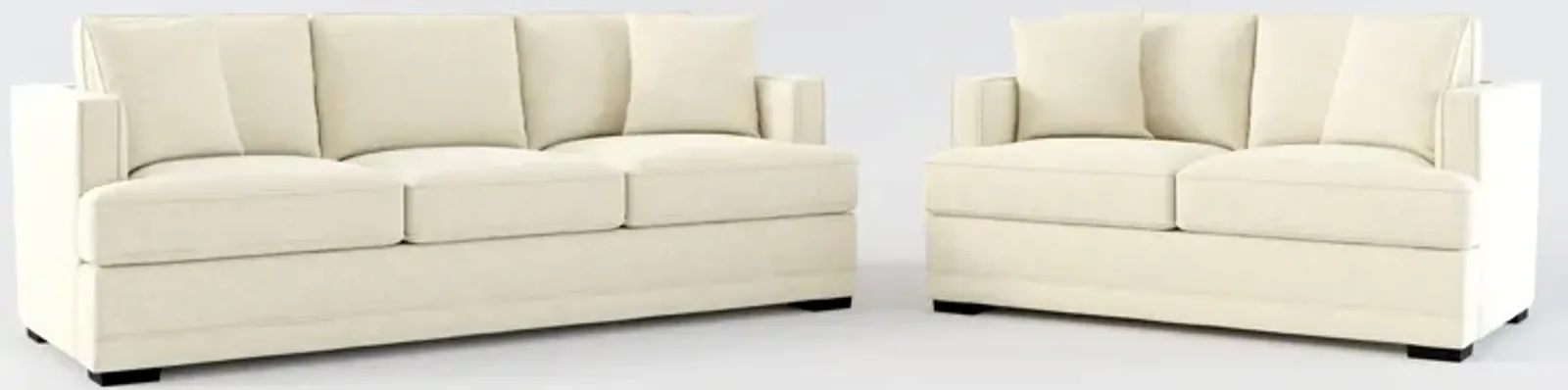 Pembroke Foam Comfort Sofa and Loveseat Set - Bridger Shell