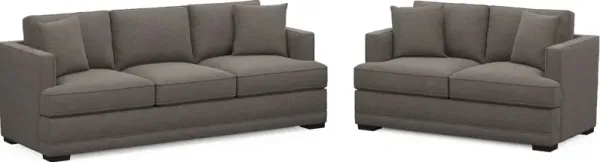 Pembroke Foam Comfort Sofa and Loveseat Set - Presidio Steel