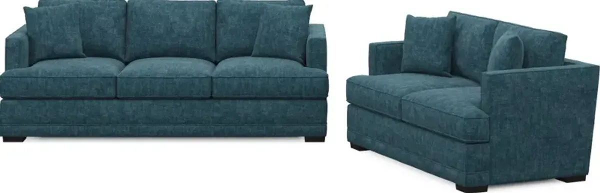 Pembroke Foam Comfort Sofa and Loveseat Set - Argo Tropic