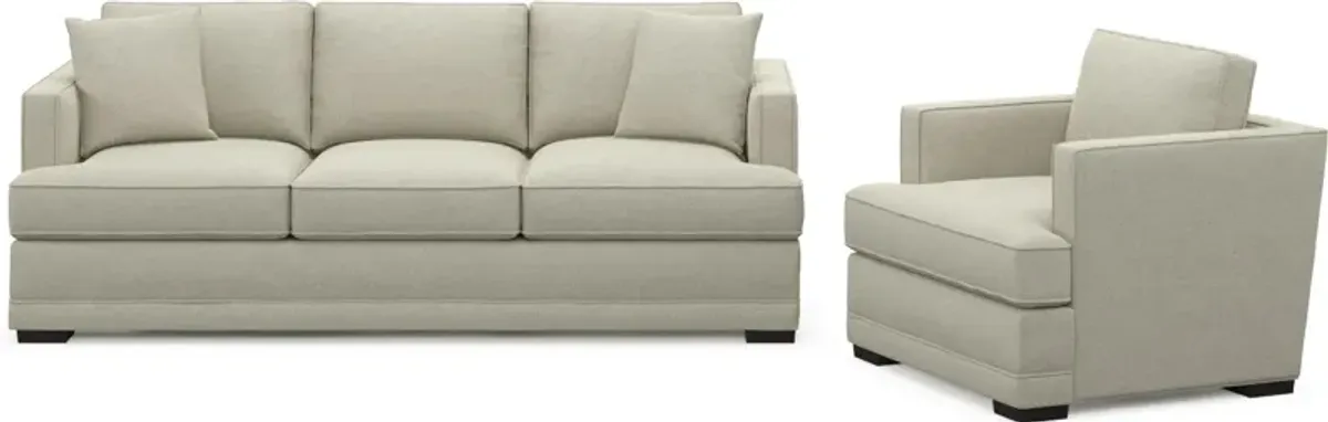 Pembroke Foam Comfort Sofa and Chair Set - Liv Dove