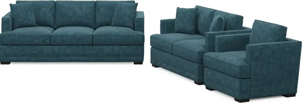 Pembroke Foam Comfort Sofa, Loveseat, and Chair Set - Argo Tropic