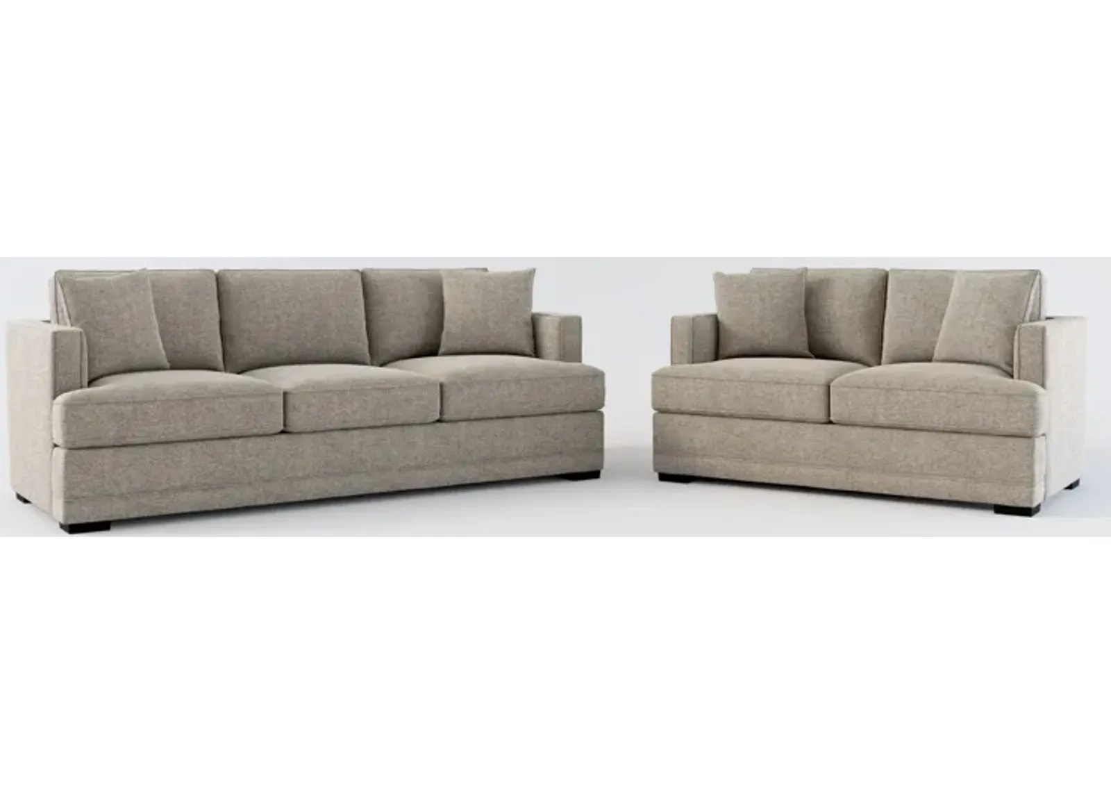 Pembroke Hybrid Comfort Sofa and Loveseat Set - Bridger Metal