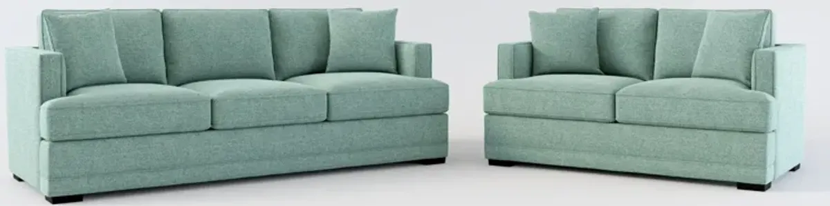 Pembroke Hybrid Comfort Sofa and Loveseat Set - Bridger Jade