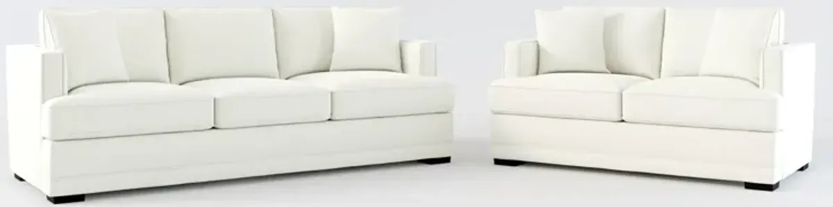 Pembroke Hybrid Comfort Sofa and Loveseat Set - Liv Arctic