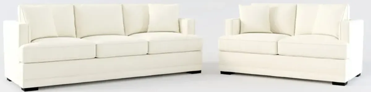 Pembroke Hybrid Comfort Sofa and Loveseat Set - Fincher Ivory