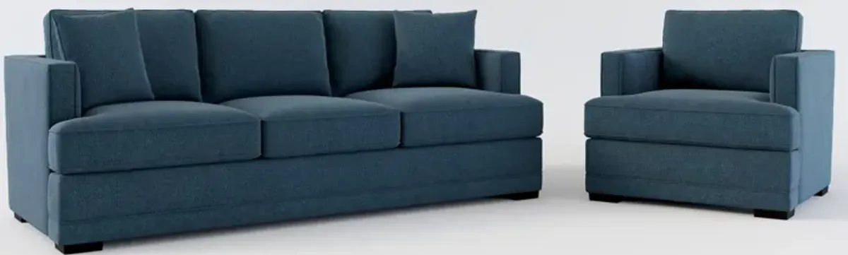 Pembroke Hybrid Comfort Sofa and Chair Set - Broderick Indigo