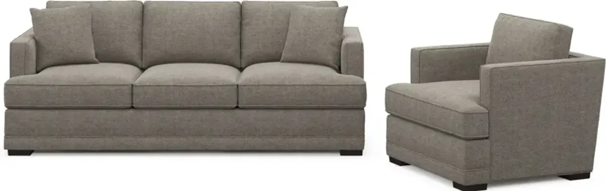 Pembroke Hybrid Comfort Sofa and Chair Set - Bridger Metal