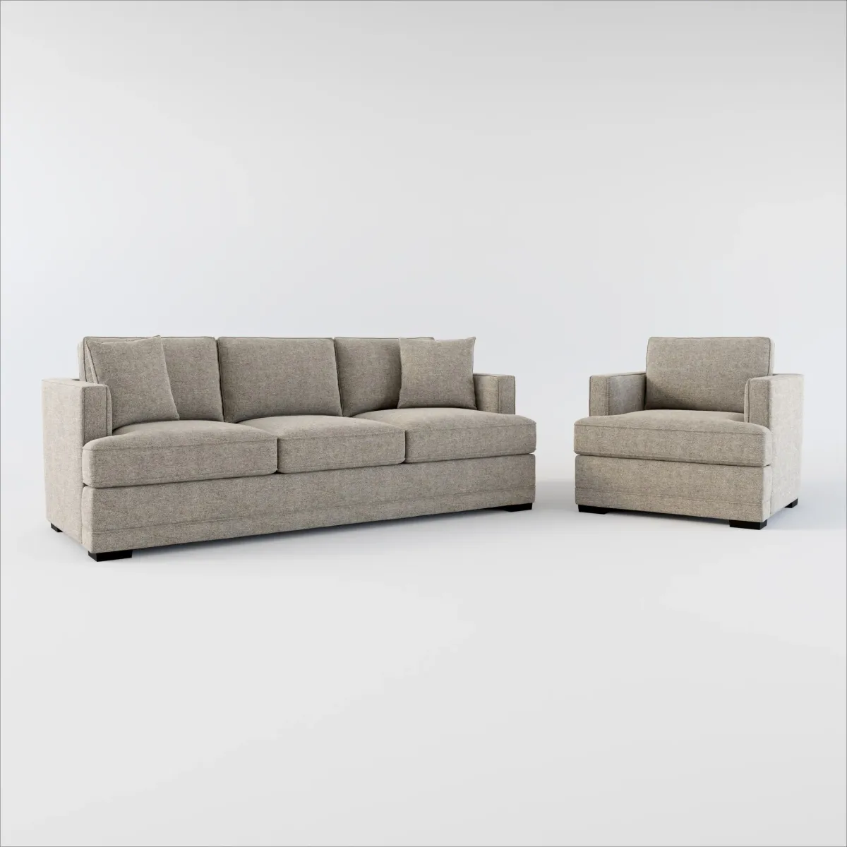 Pembroke Hybrid Comfort Sofa and Chair Set - Bridger Metal