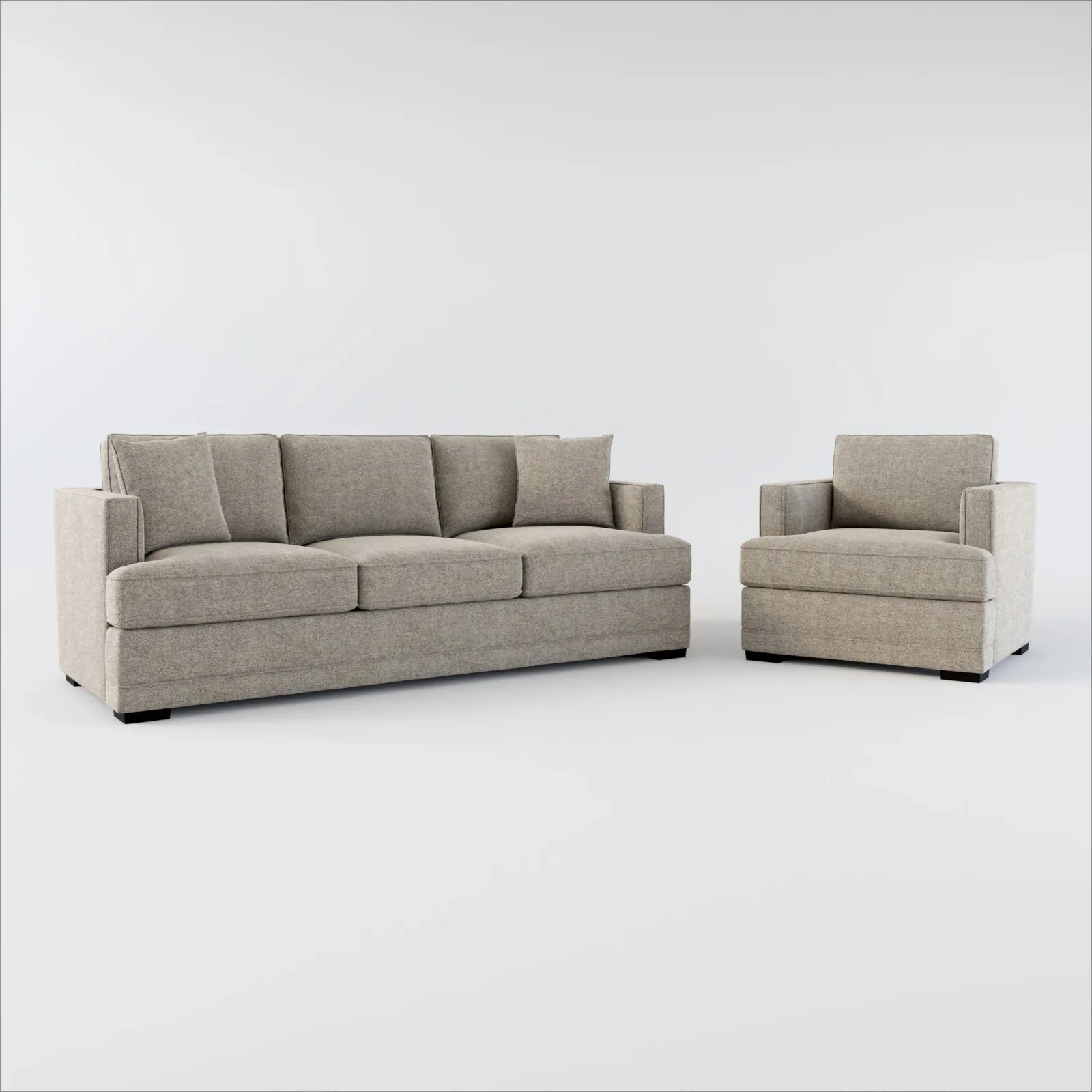 Pembroke Hybrid Comfort Sofa and Chair Set - Bridger Metal