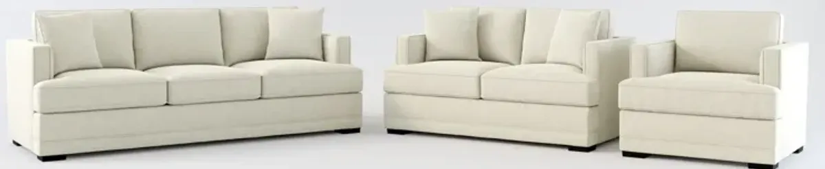 Pembroke Hybrid Comfort Sofa, Loveseat, and Chair Set - Liv Dove