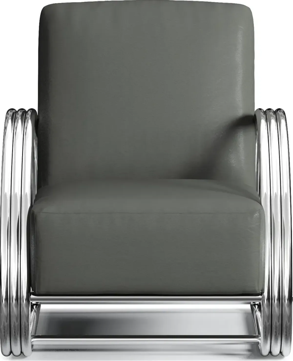 Beal Leather Accent Chair - Siena Light Gray