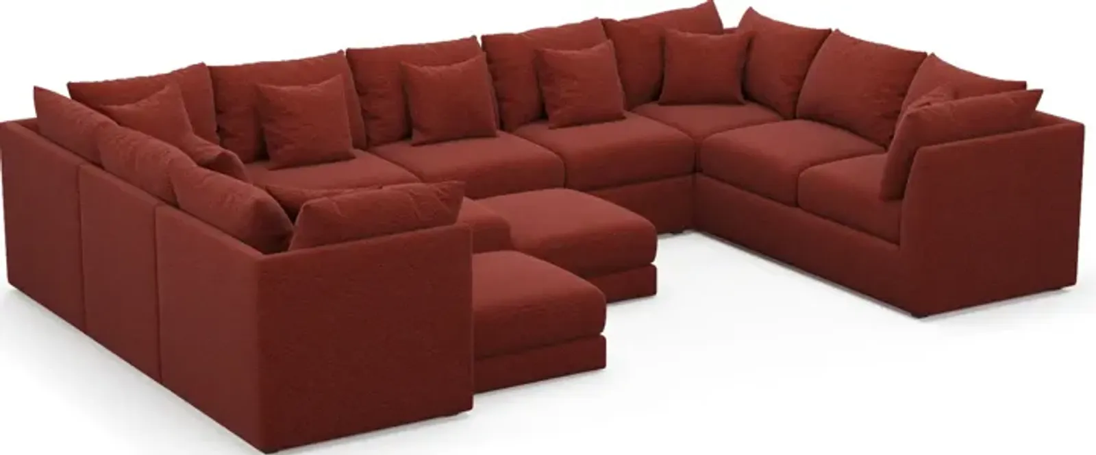 Nest Foam Comfort 9-Piece Large Pit Sectional - Bloke Brick