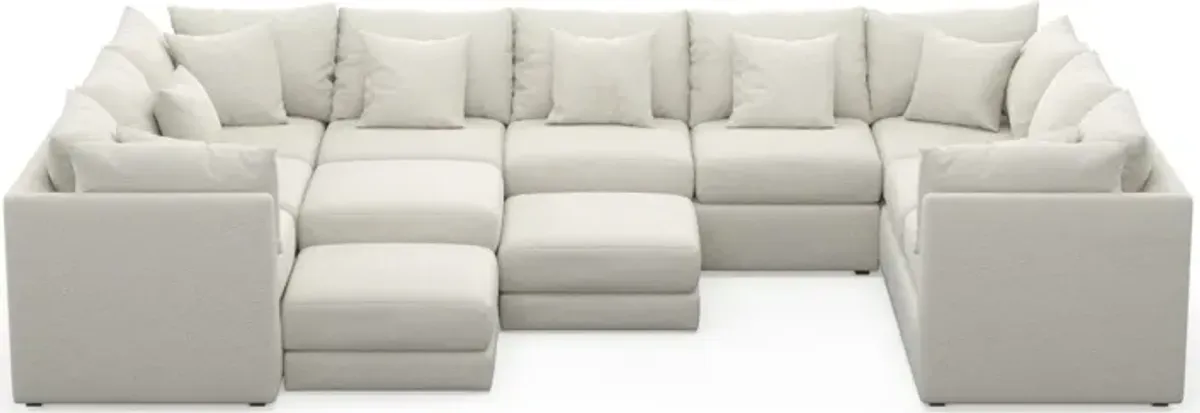 Nest Foam Comfort 9-Piece Large Pit Sectional - Living Large White