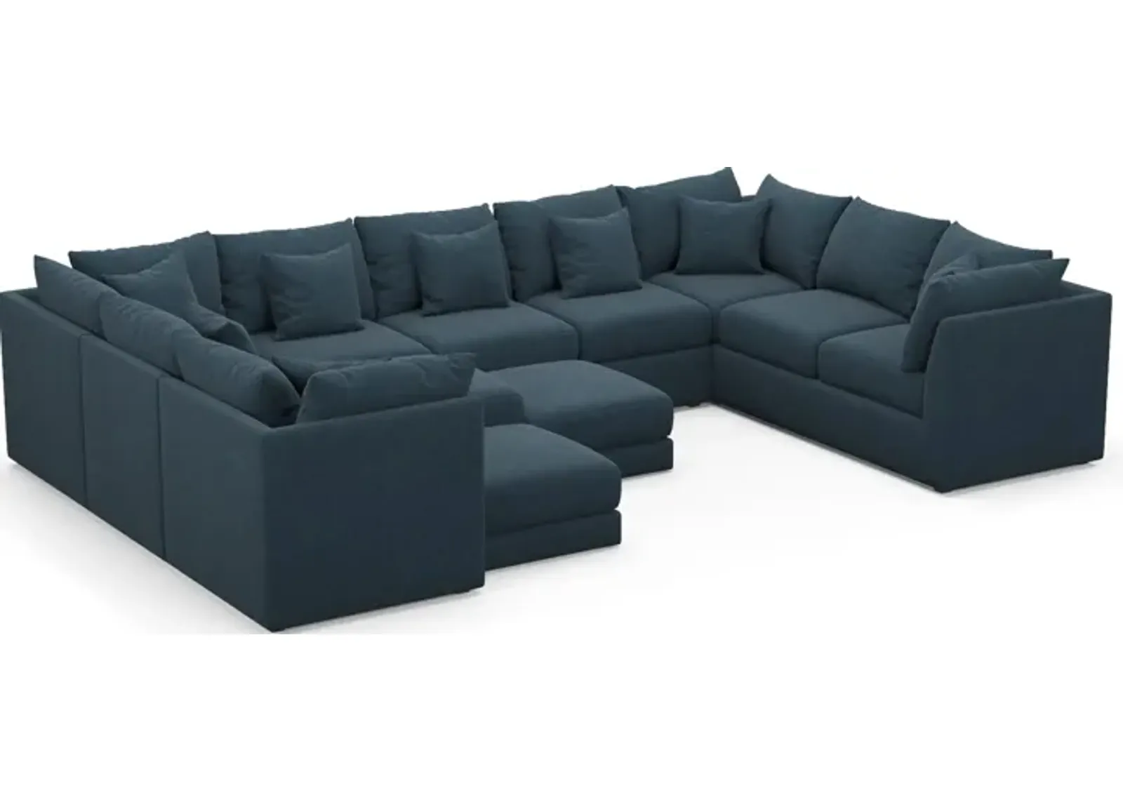 Nest Foam Comfort 9-Piece Large Pit Sectional - Broderick Indigo