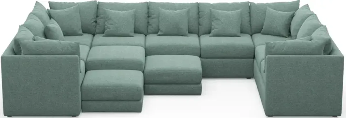 Nest Foam Comfort 9-Piece Large Pit Sectional - Bridger Jade