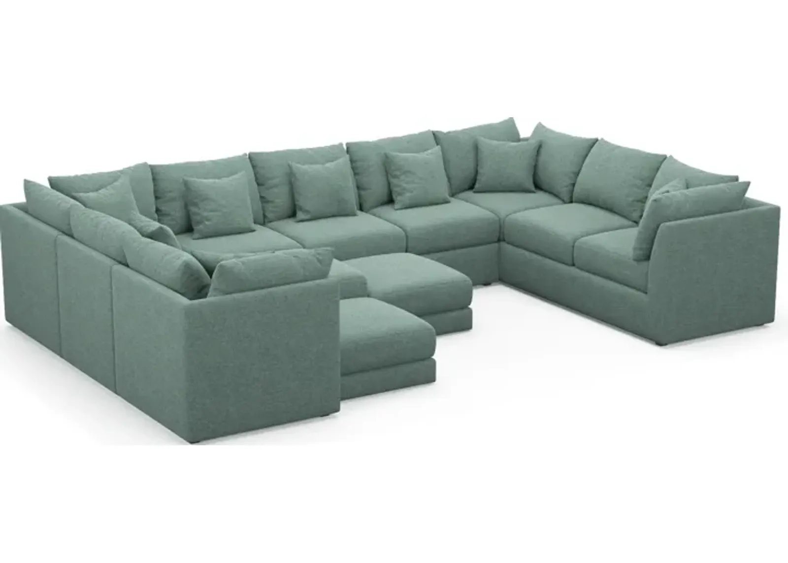 Nest Foam Comfort 9-Piece Large Pit Sectional - Bridger Jade