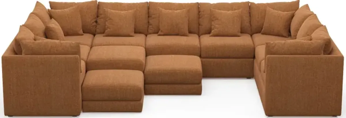 Nest Hybrid Comfort 9-Piece Large Pit Sectional - Contessa Ginger